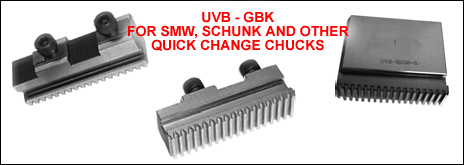 Quick Change Jaws for SMW, Schunk, Rohm and other Chucks